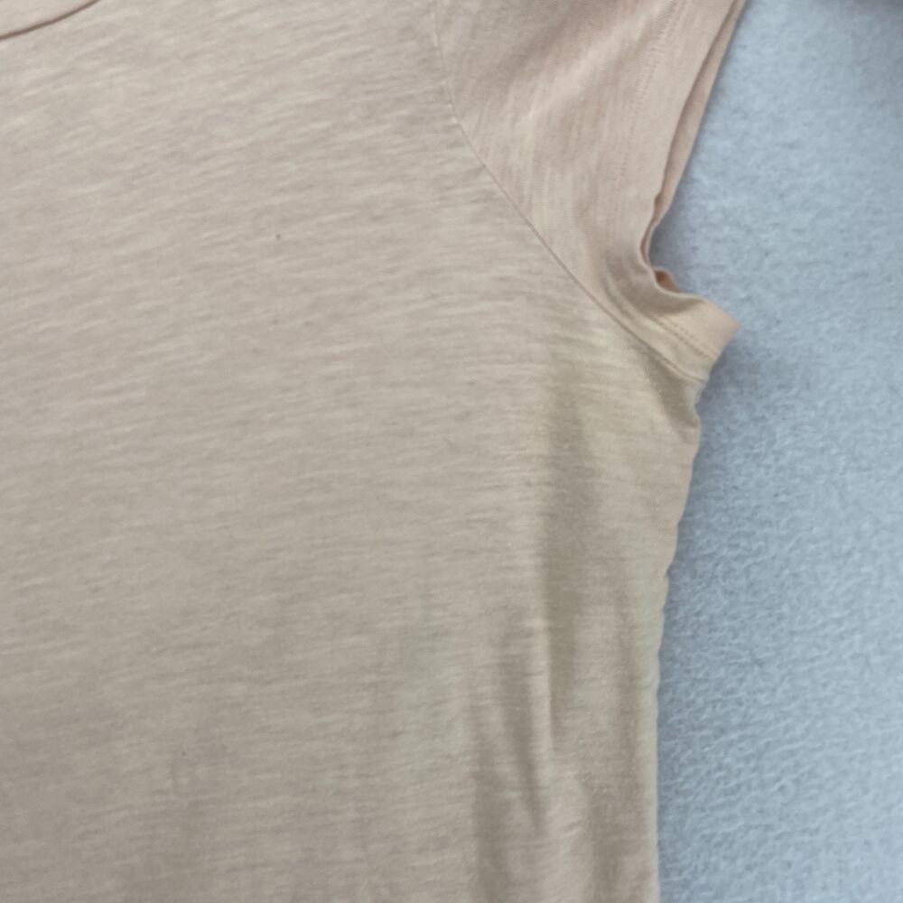 EILEEN FISHER Top S Slub Organic Cotton Jersey Crewneck Short Sleeve Peach Pink - Picture 7 of 11